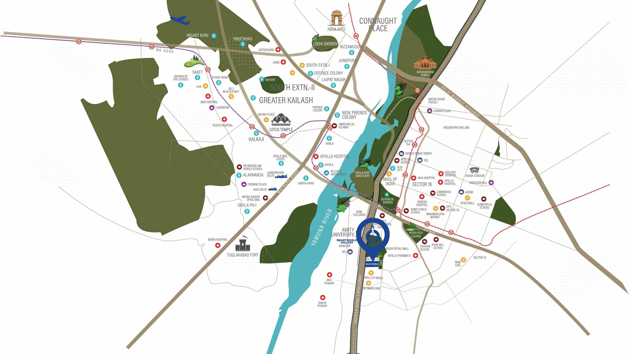 Supplied developer location map