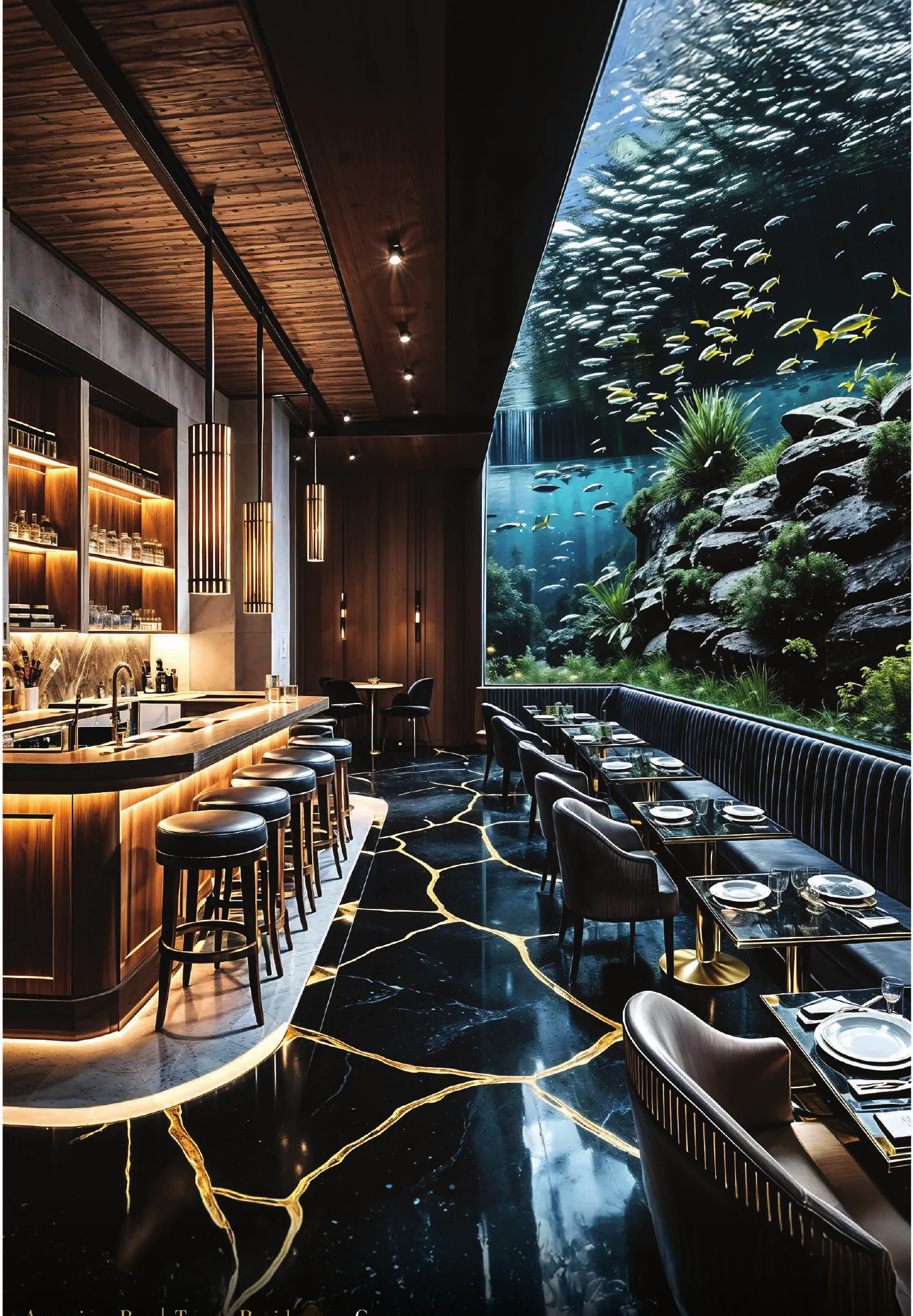 The aquarium bar — supplied artist’s impression